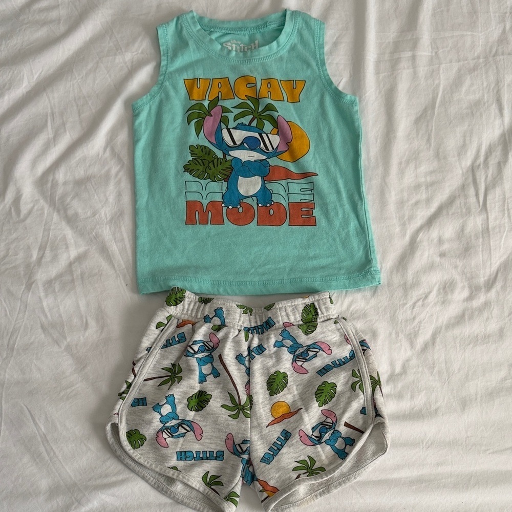 Disney stitch Aqua vacay mode size 2T